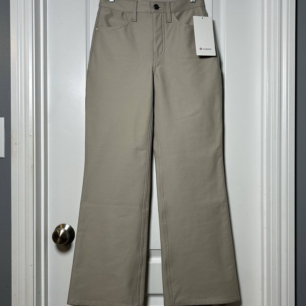 Lululemon City Sleek 5 Pocket Wide-Leg High-Rise Utilitech Pants Natural Ivory‎
